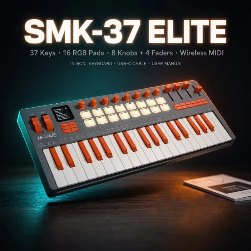 لوحة مفاتيح MIDI M-VAVE SMK-37 - مراجعة Midi Controller Pad وسعره