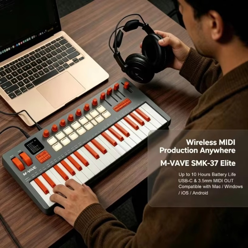 لوحة مفاتيح MIDI M-VAVE SMK-37 - مراجعة Midi Controller Pad وسعره